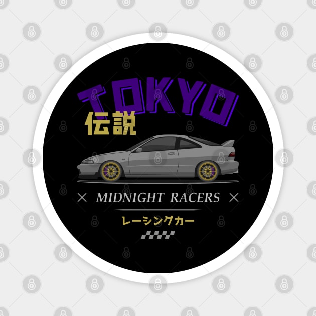 Midnight Racer Silver Integra DC 2 JDM Magnet by GoldenTuners